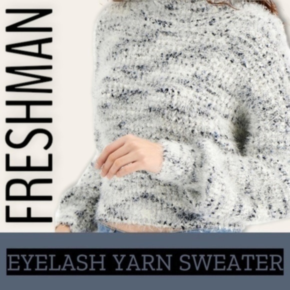 Freshman Sweaters - FRESHMAN Eyelash Yarn Mock Neck Relaxed Lightweight Sweater NWT/Lg Jr.’s
